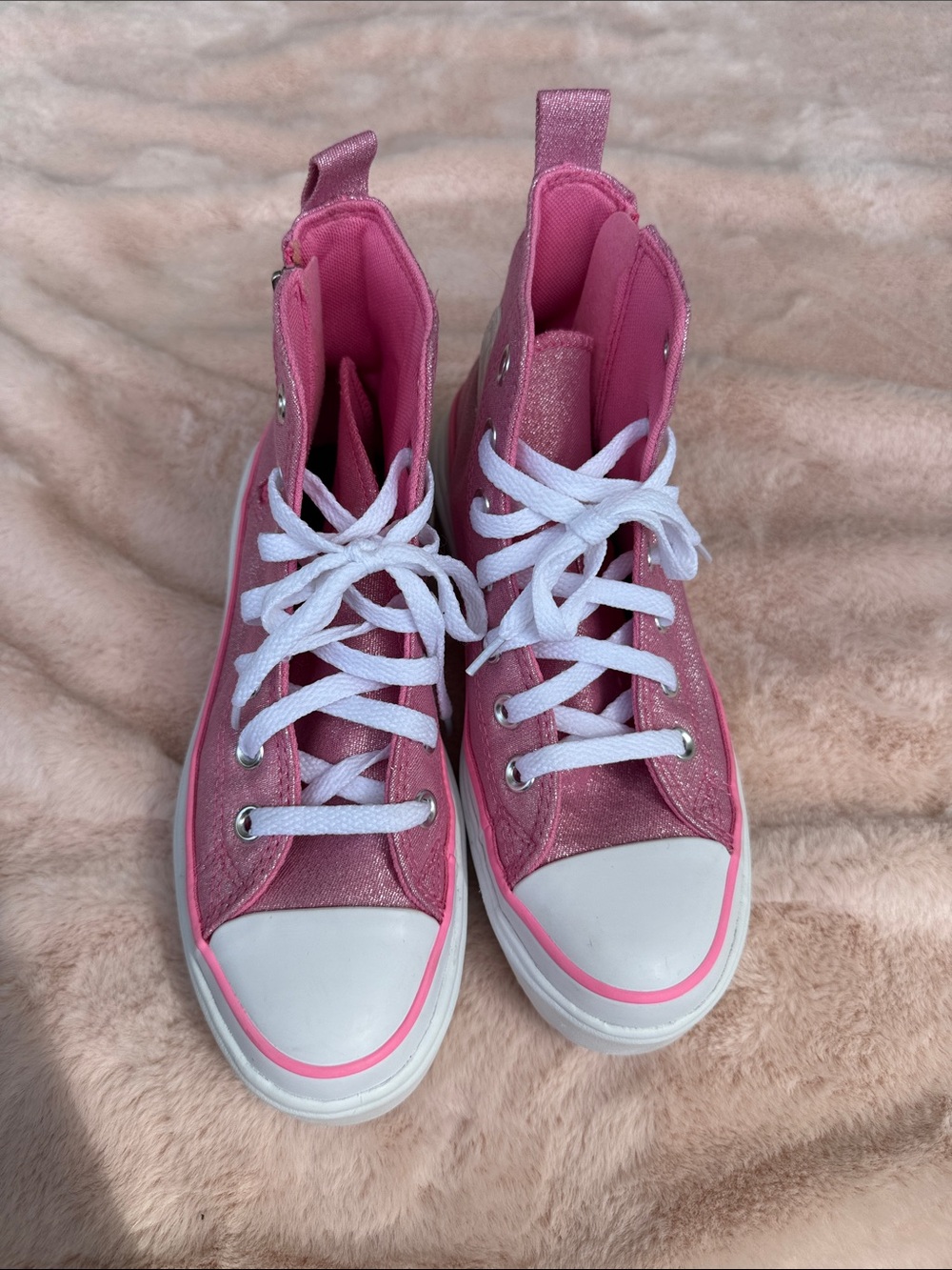 Converse All Stars Lugged Platform Glittery Pink